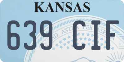 KS license plate 639CIF