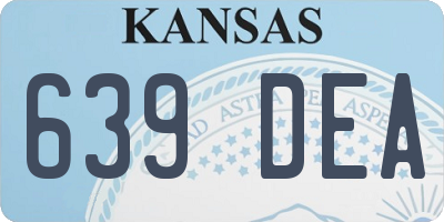 KS license plate 639DEA