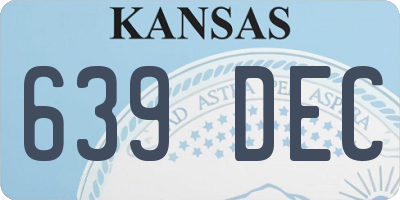 KS license plate 639DEC
