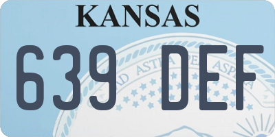 KS license plate 639DEF