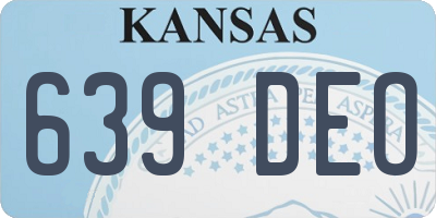 KS license plate 639DEO