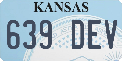 KS license plate 639DEV