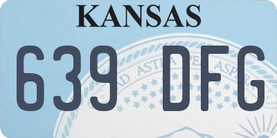 KS license plate 639DFG