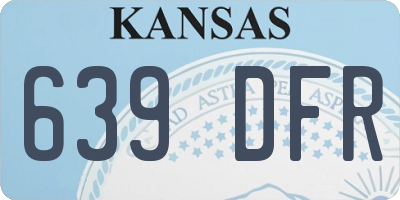KS license plate 639DFR