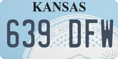 KS license plate 639DFW