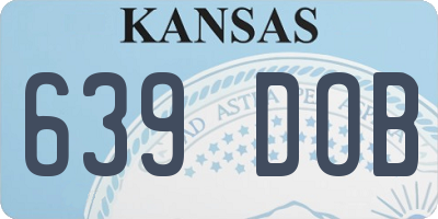 KS license plate 639DOB