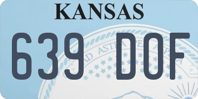 KS license plate 639DOF