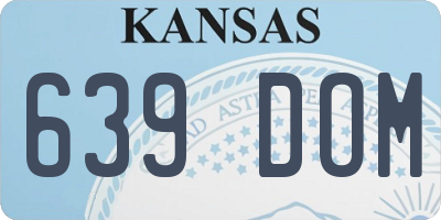 KS license plate 639DOM