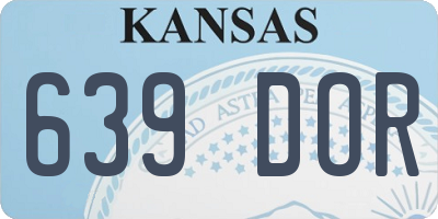 KS license plate 639DOR