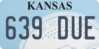 KS license plate 639DUE