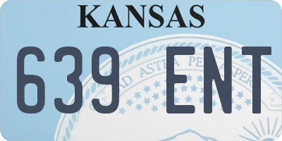 KS license plate 639ENT