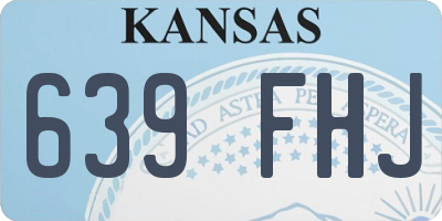KS license plate 639FHJ