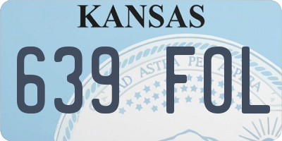 KS license plate 639FOL