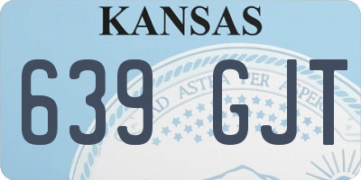KS license plate 639GJT