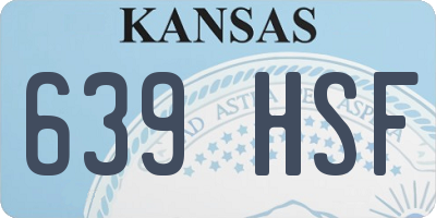 KS license plate 639HSF