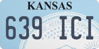 KS license plate 639ICI