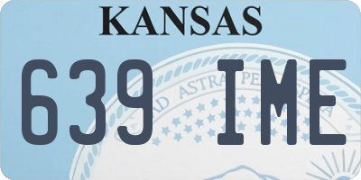 KS license plate 639IME