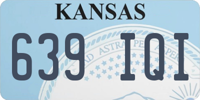 KS license plate 639IQI