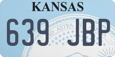 KS license plate 639JBP
