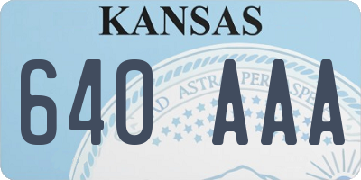 KS license plate 640AAA