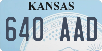KS license plate 640AAD