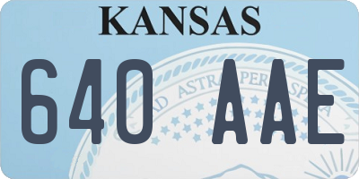 KS license plate 640AAE