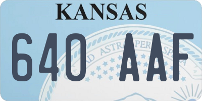 KS license plate 640AAF