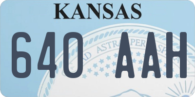 KS license plate 640AAH