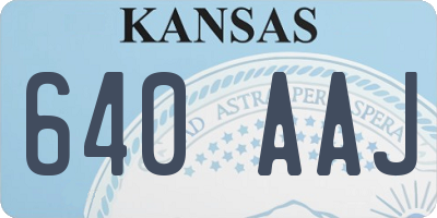 KS license plate 640AAJ