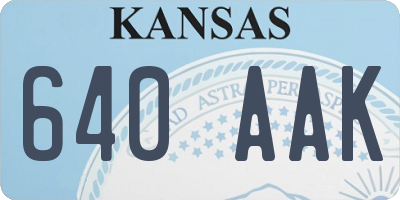 KS license plate 640AAK