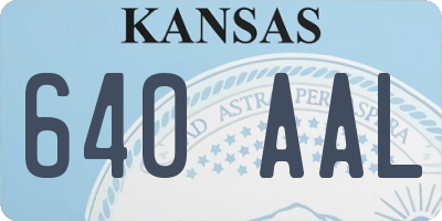 KS license plate 640AAL