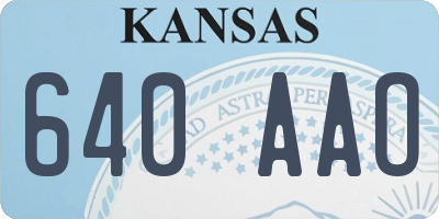 KS license plate 640AAO