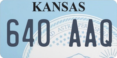 KS license plate 640AAQ