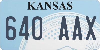 KS license plate 640AAX