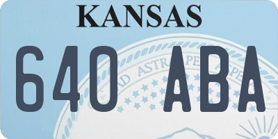 KS license plate 640ABA
