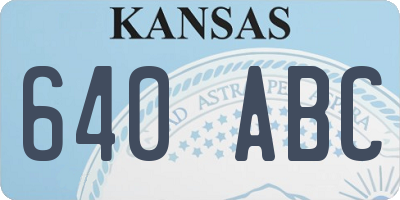 KS license plate 640ABC