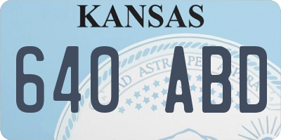KS license plate 640ABD