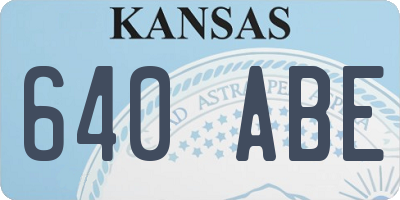 KS license plate 640ABE