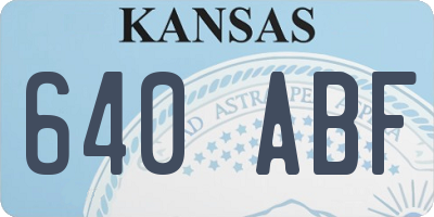 KS license plate 640ABF