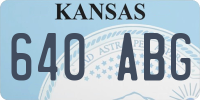 KS license plate 640ABG