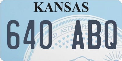 KS license plate 640ABQ