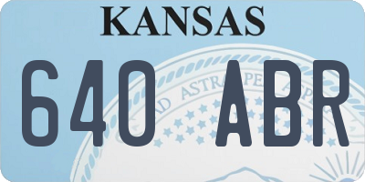 KS license plate 640ABR