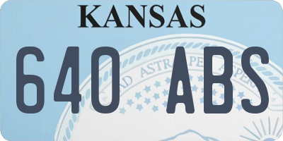 KS license plate 640ABS