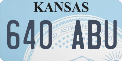 KS license plate 640ABU