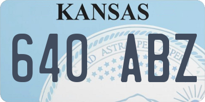 KS license plate 640ABZ