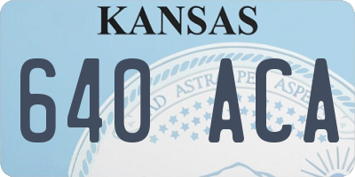 KS license plate 640ACA