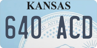 KS license plate 640ACD