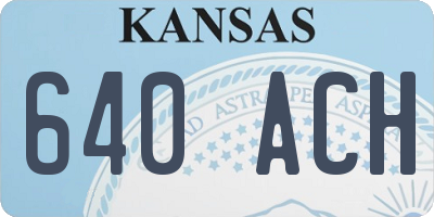 KS license plate 640ACH
