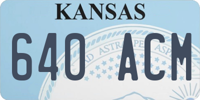 KS license plate 640ACM