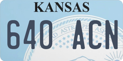 KS license plate 640ACN